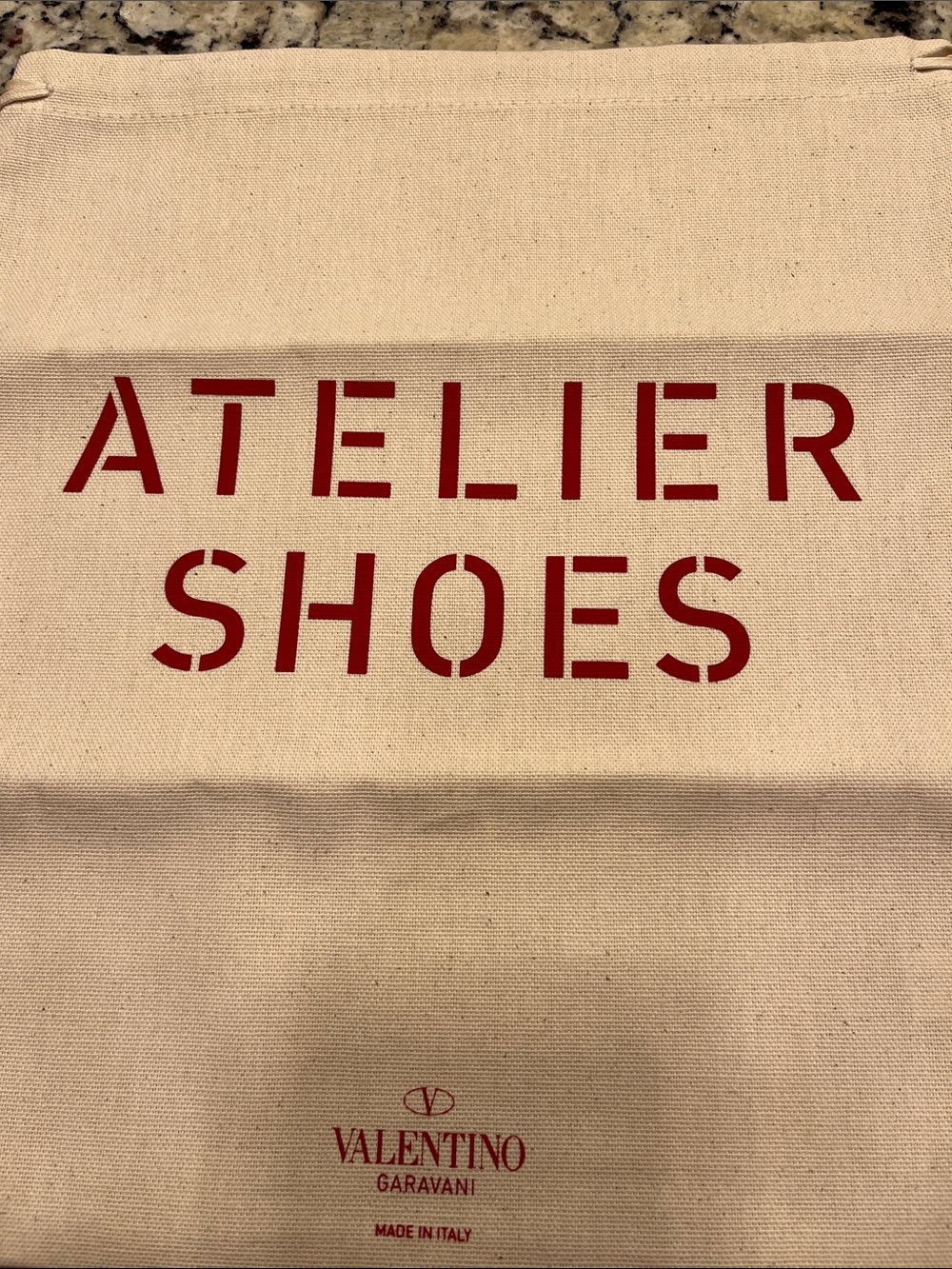 Valentino Garavani Natural Canvas Dust Bag with Red Logo - Picture 3 of 5